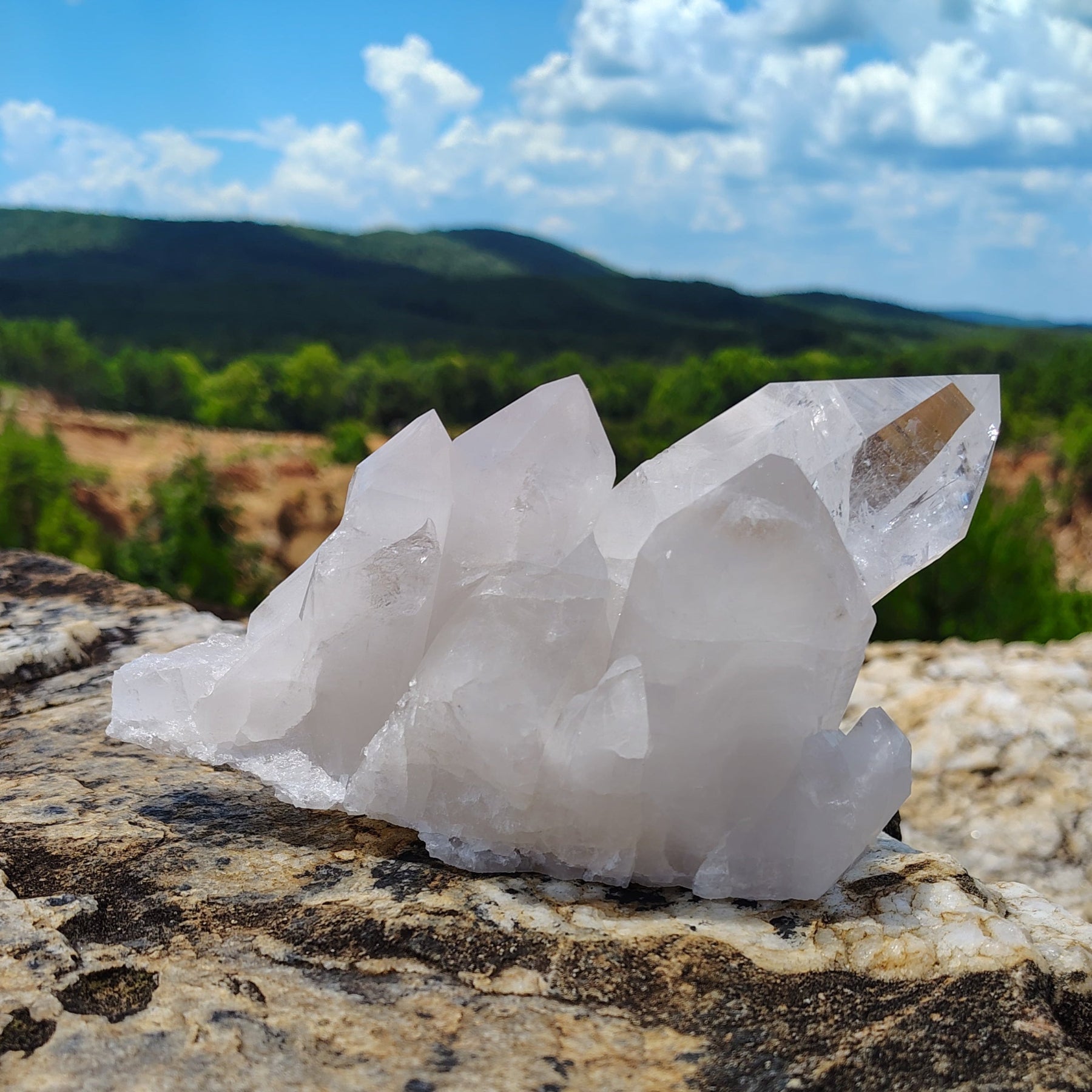 This is the front side of this medium quartz crystal cluster