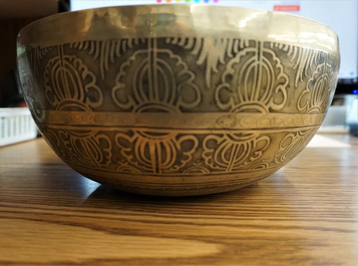 Metal Singing Bowl Set Of 7 For Meditation Tibetan Metal Set Engraved