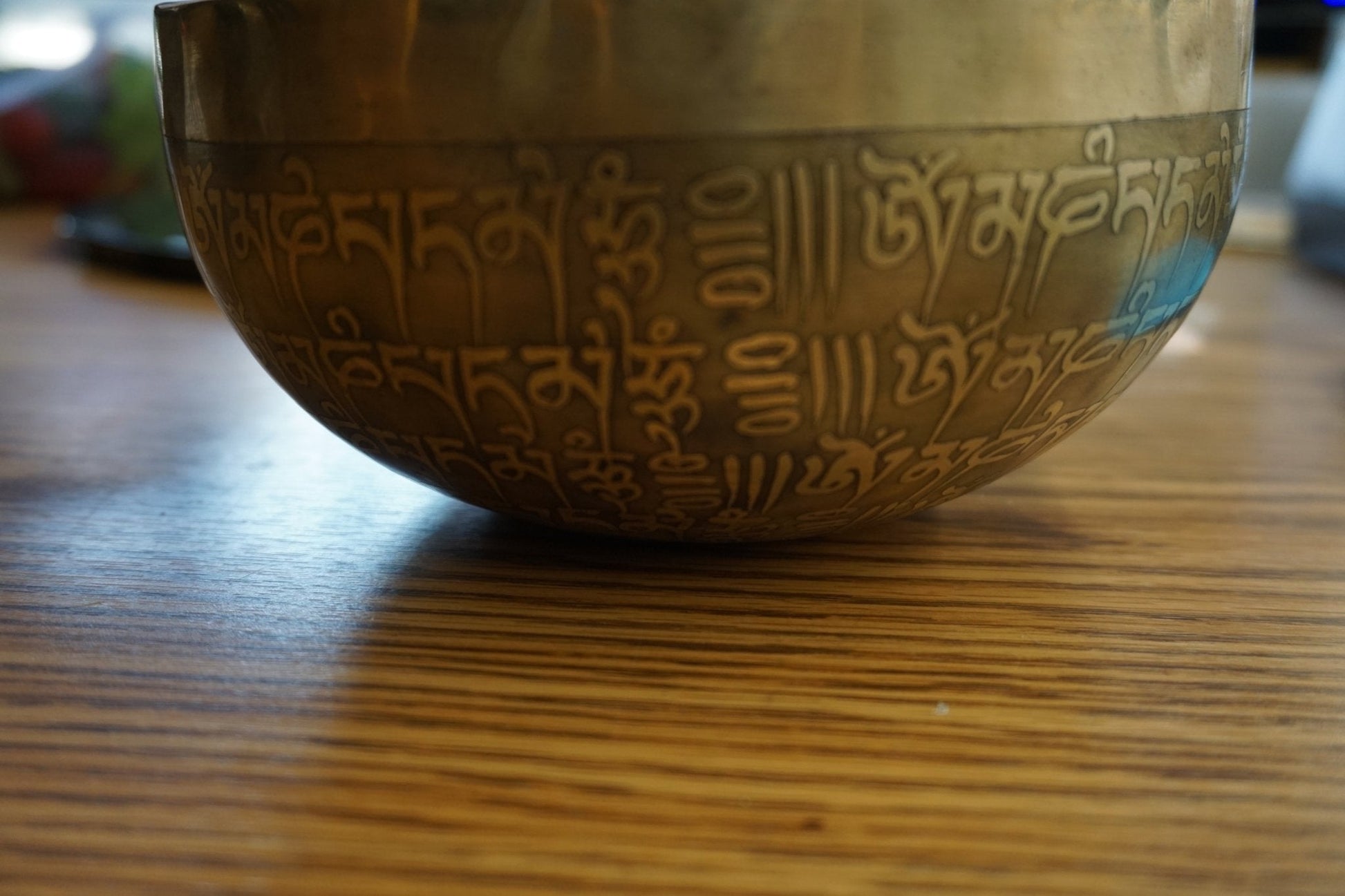 Metal Singing Bowl Set Of 7 For Meditation Tibetan Metal Set Engraved