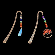 Load image into Gallery viewer, Metal Tree Of Life Crystal Beading Dangle Bookmark
