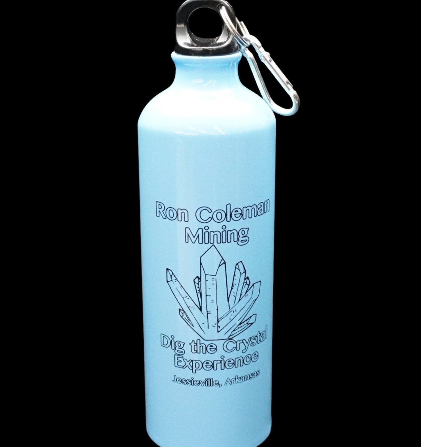 Metal Water Bottle BPA Free Caribiner Twist Cap Ron Coleman Souvenir