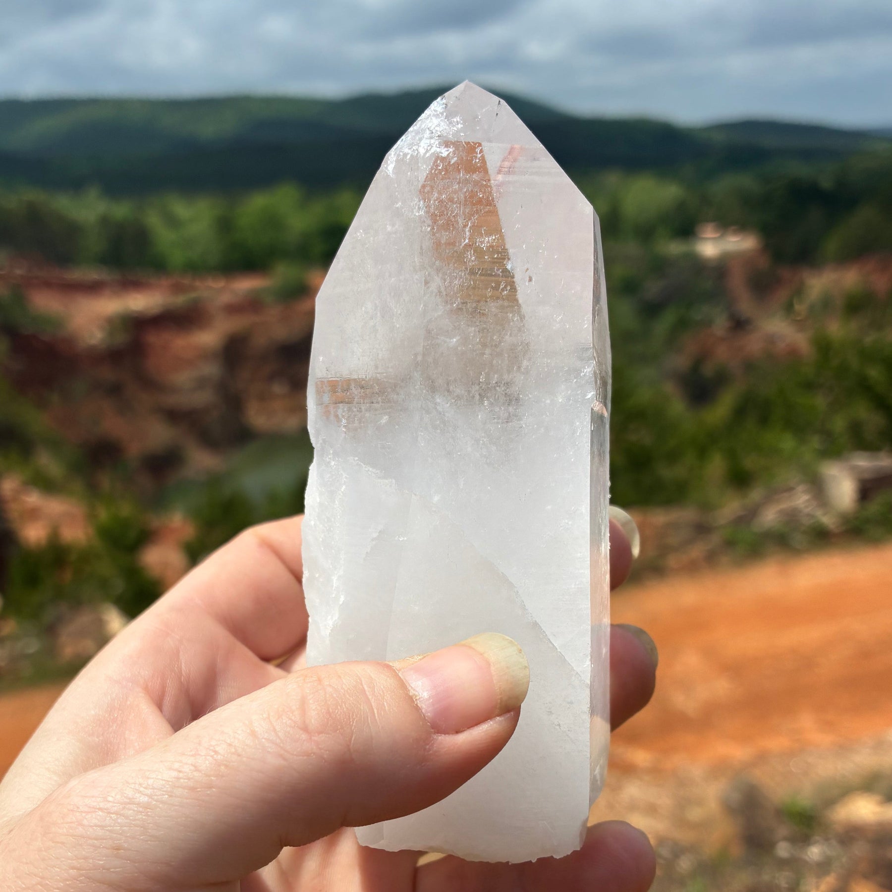 This is the back side of this quartz crystal point.