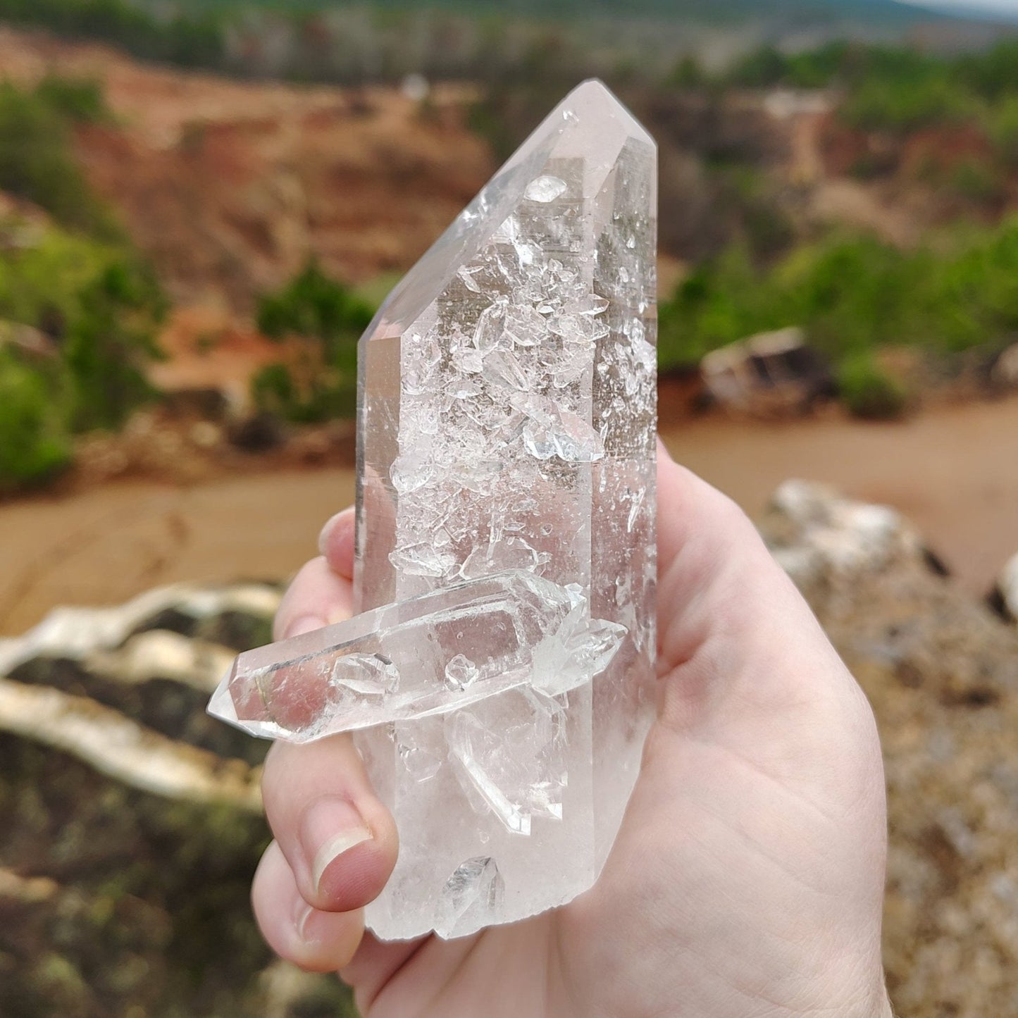 This is the front side of this Quartz crystal point