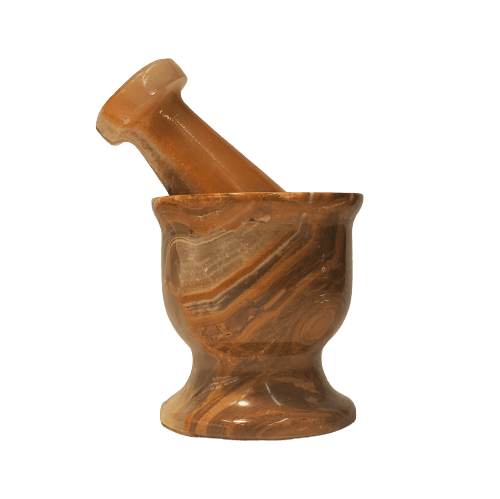 Mini Mortar And Pestle Brown, Cream, Green Colors