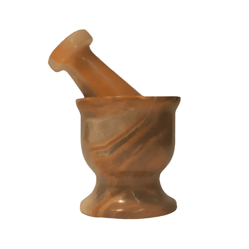 Mini Mortar And Pestle Brown, Cream, Green Colors