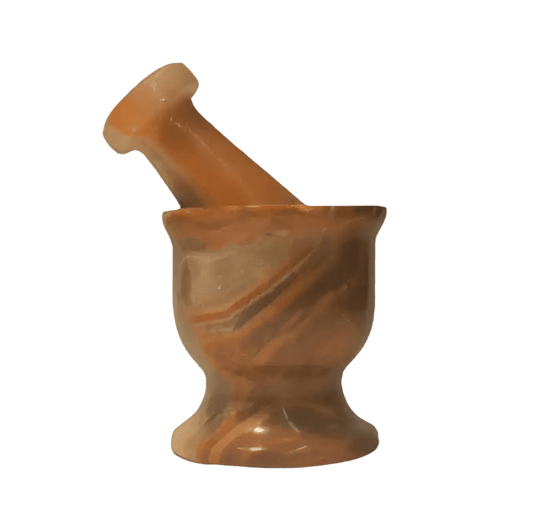 Mini Mortar And Pestle Brown, Cream, Green Colors