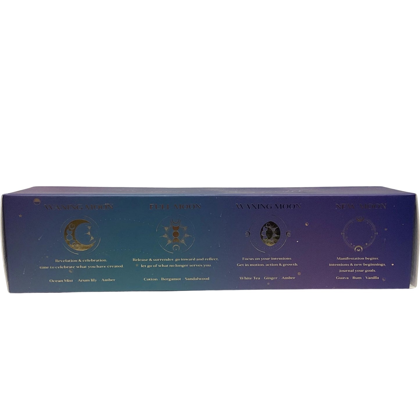 Back of 5 candle moon phase set 