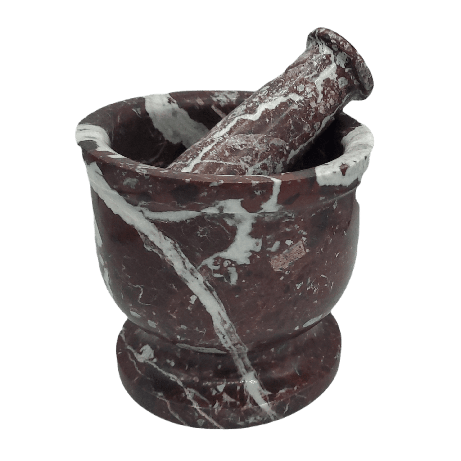 Mortar and Pestle 6 - inch Zebra Onyx Carved Stone Kitchen Decor