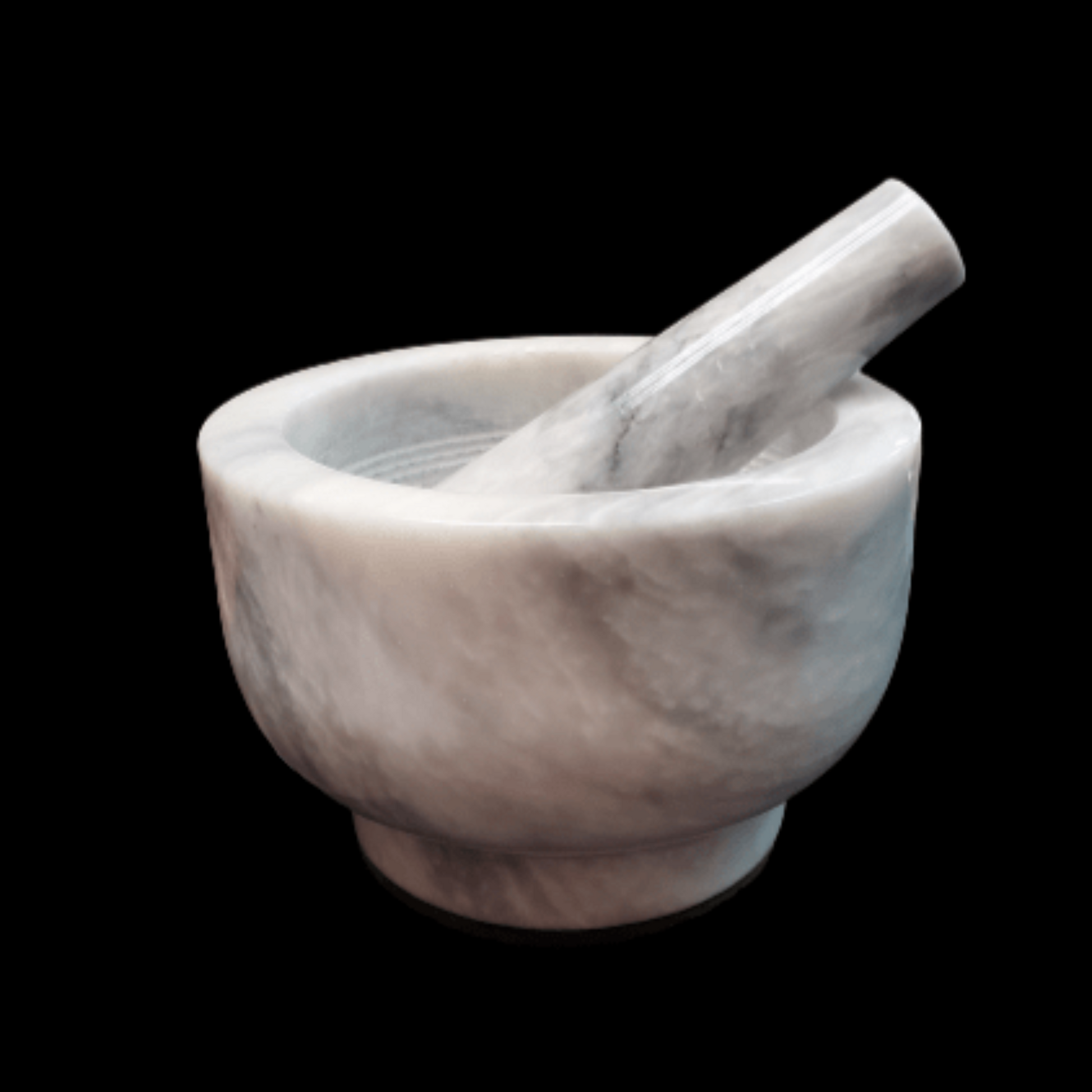 Mortar and Pestle Carved Polished White Onyx