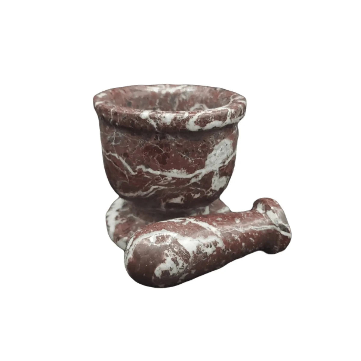 Zebra Onyx Mortar bowl with pestle in front