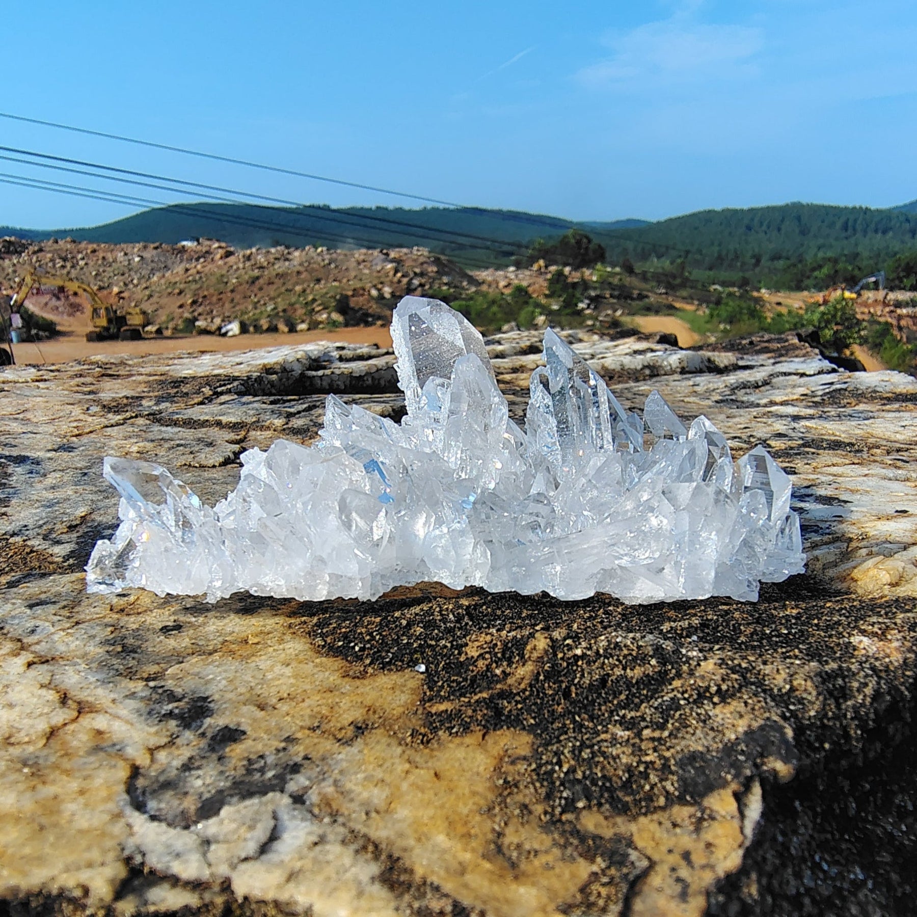 This is the front side of this water clear quartz crystal