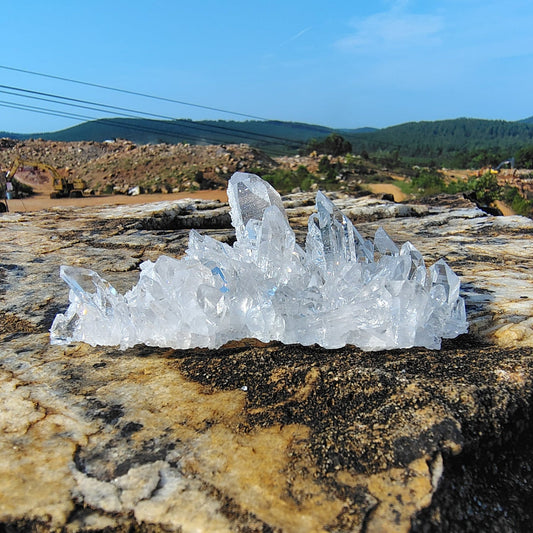 This is the front side of this water clear quartz crystal