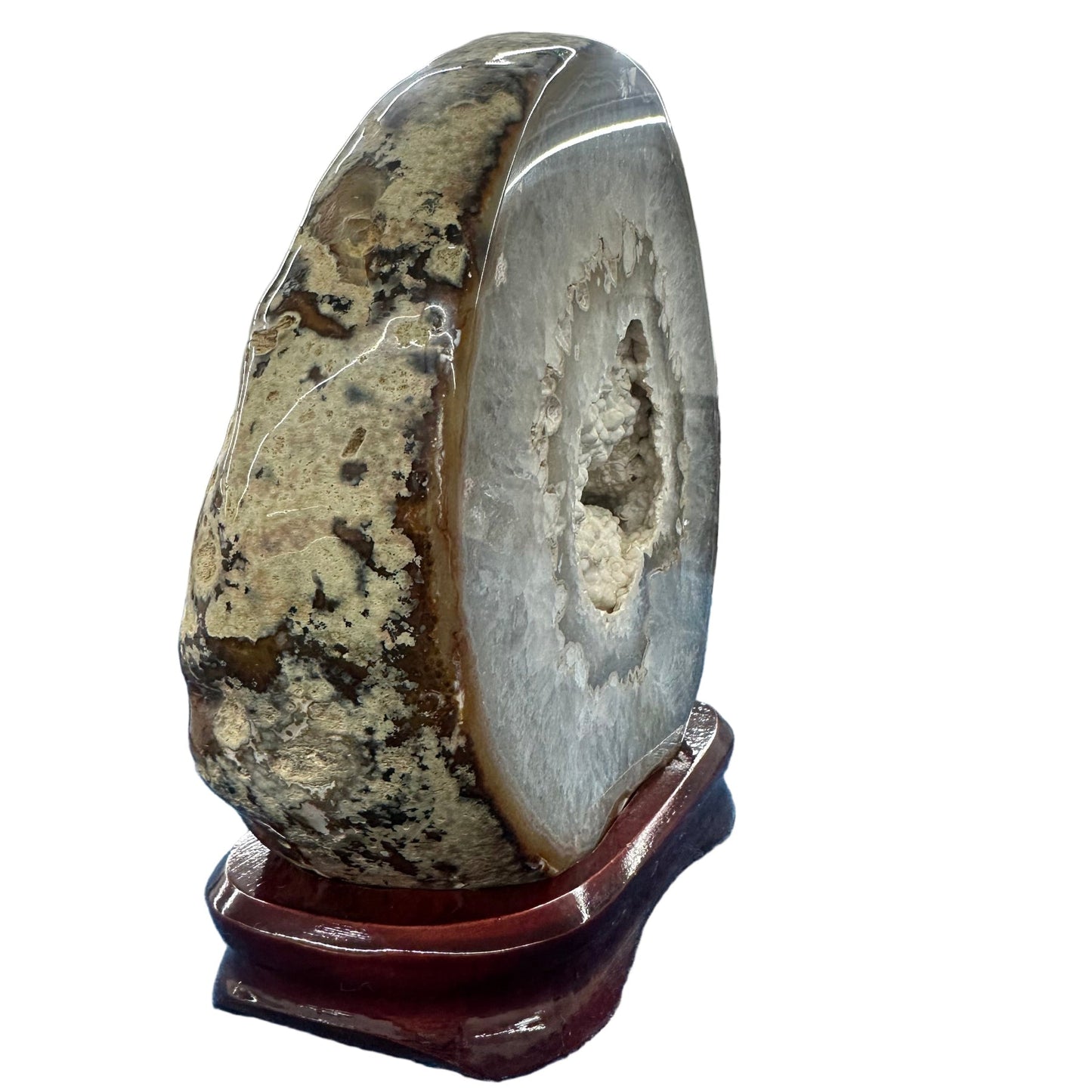 Decorative stone object on a stand 