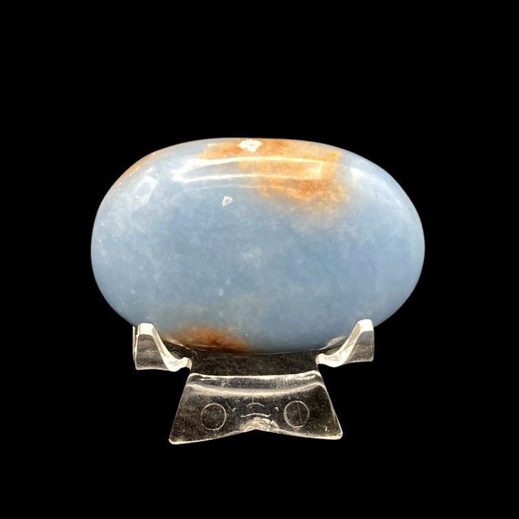 Natural And Polished Angelite Oval Palm Stone