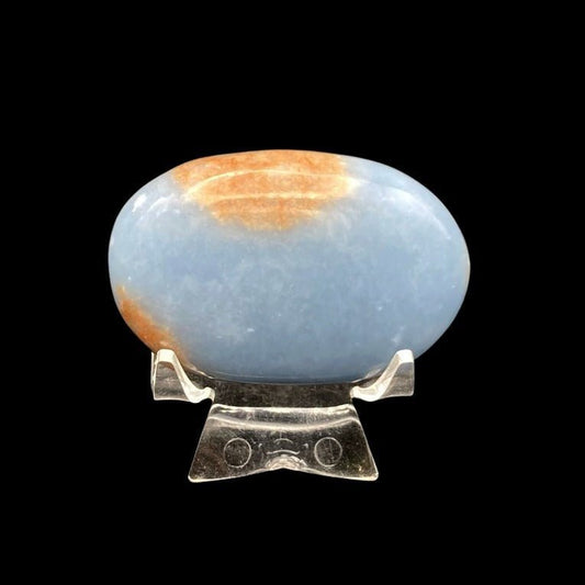 Natural And Polished Angelite Oval Palm Stone