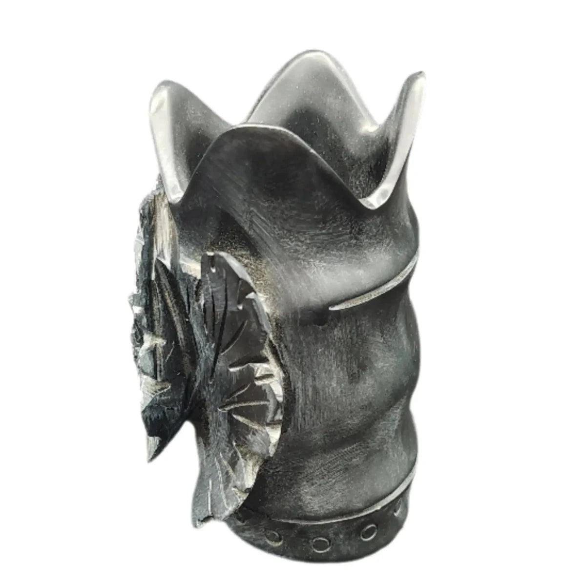 This is a side view of this Chrysanthemum Flower Stone Vase