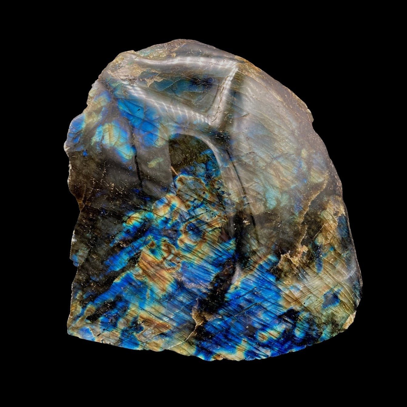 Natural Labradorite Plus Polished Side Rock Specimen