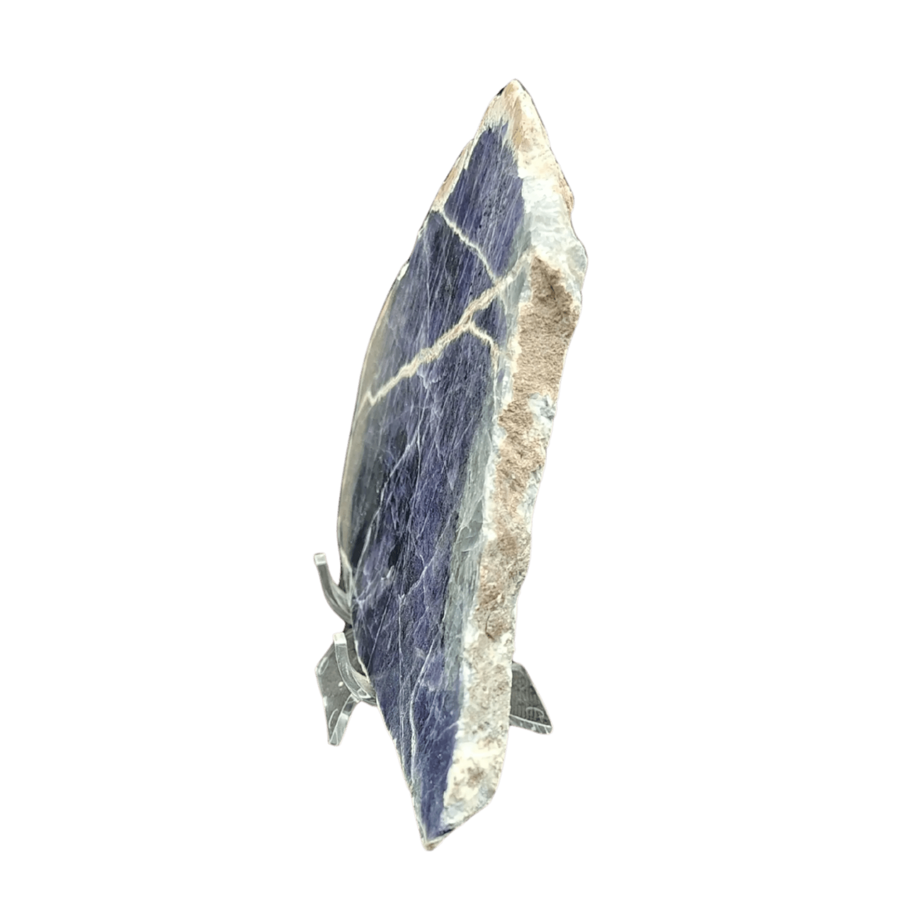 This is the side view of this purple opal slab