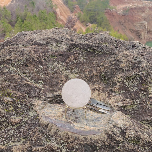 This is the front side of this Quartz sphere in natural light