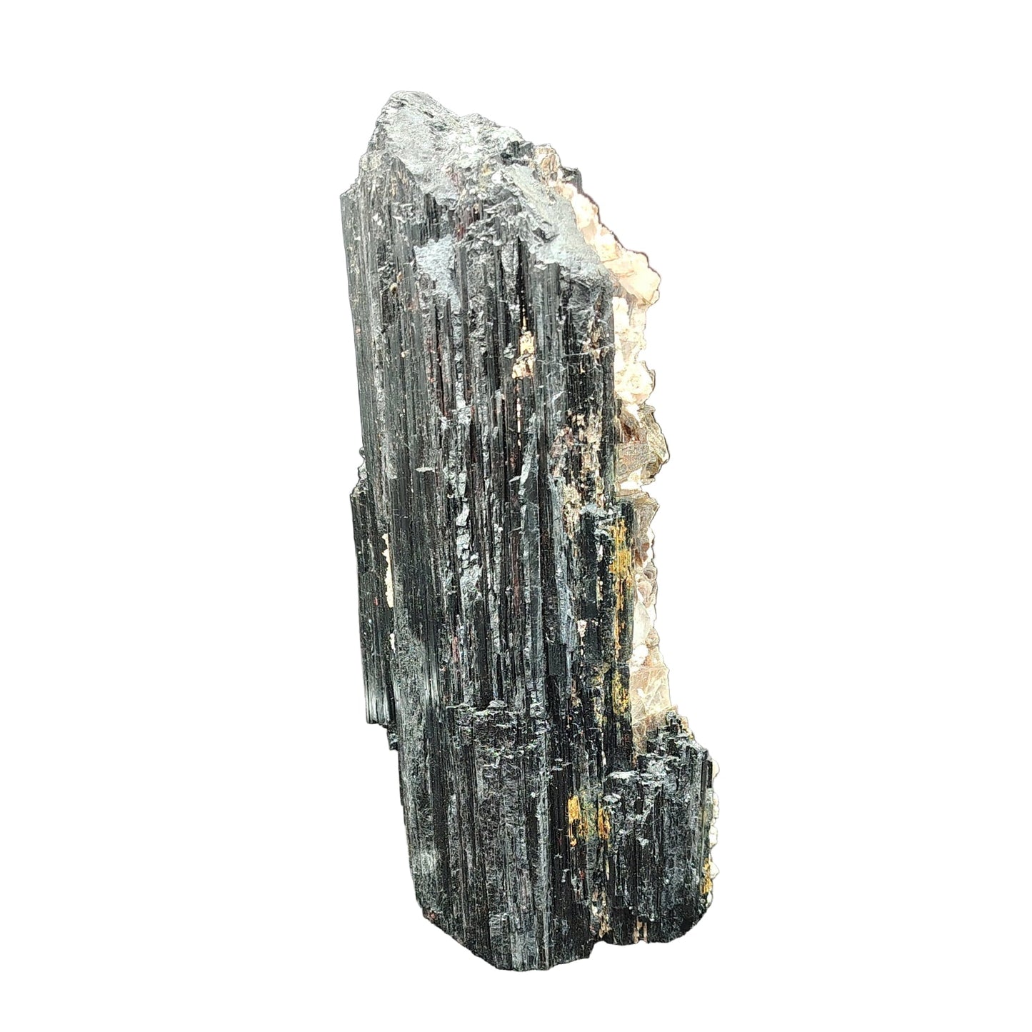 This is the back side of this black tourmaline with mica