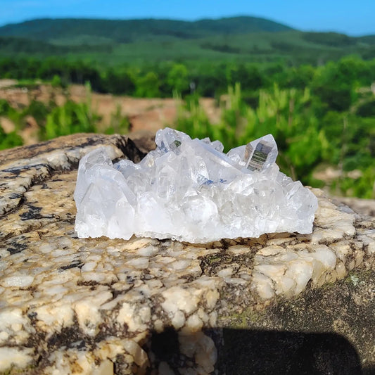 This is the front side of this natural quartz cluster