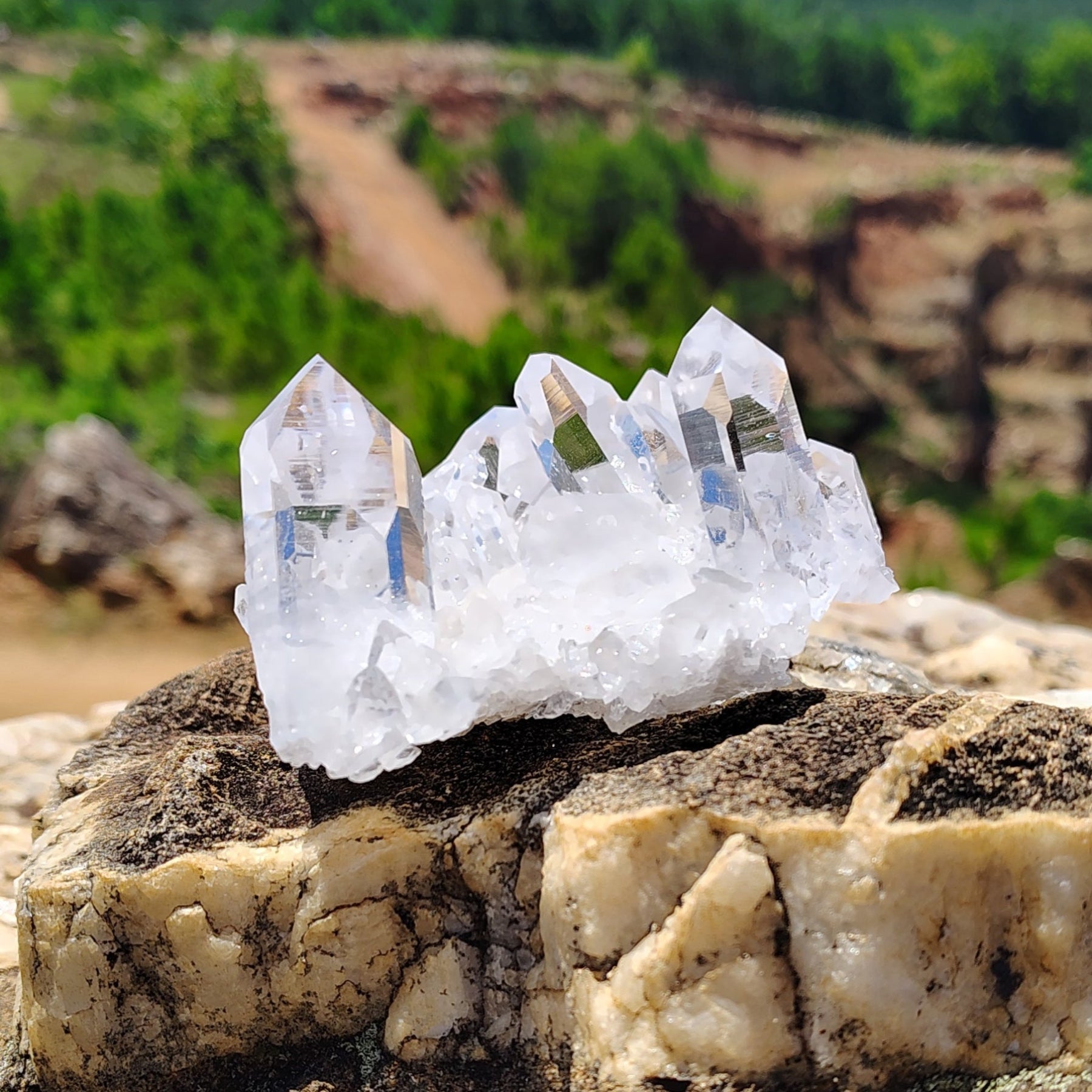 This is the back side of this water clear quartz crystal