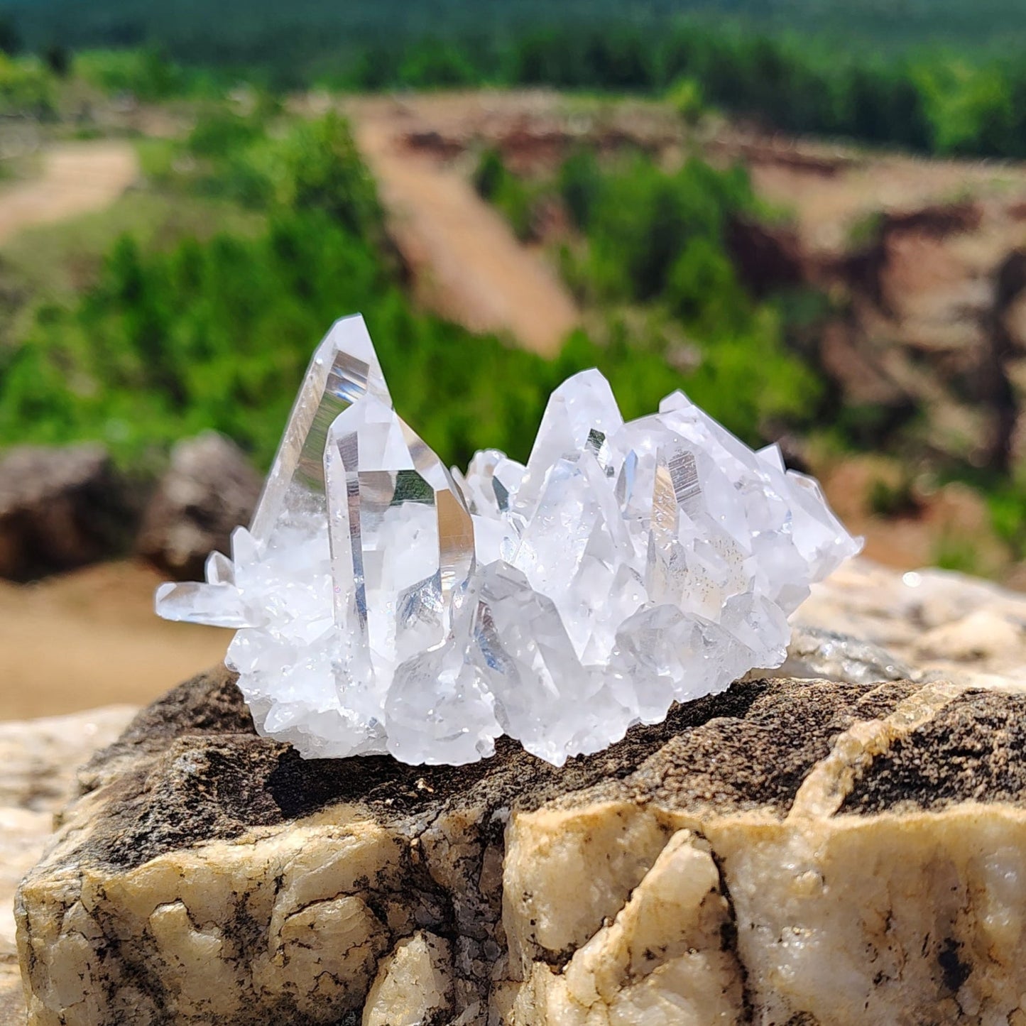 This is the right side of this water clear quartz cluster