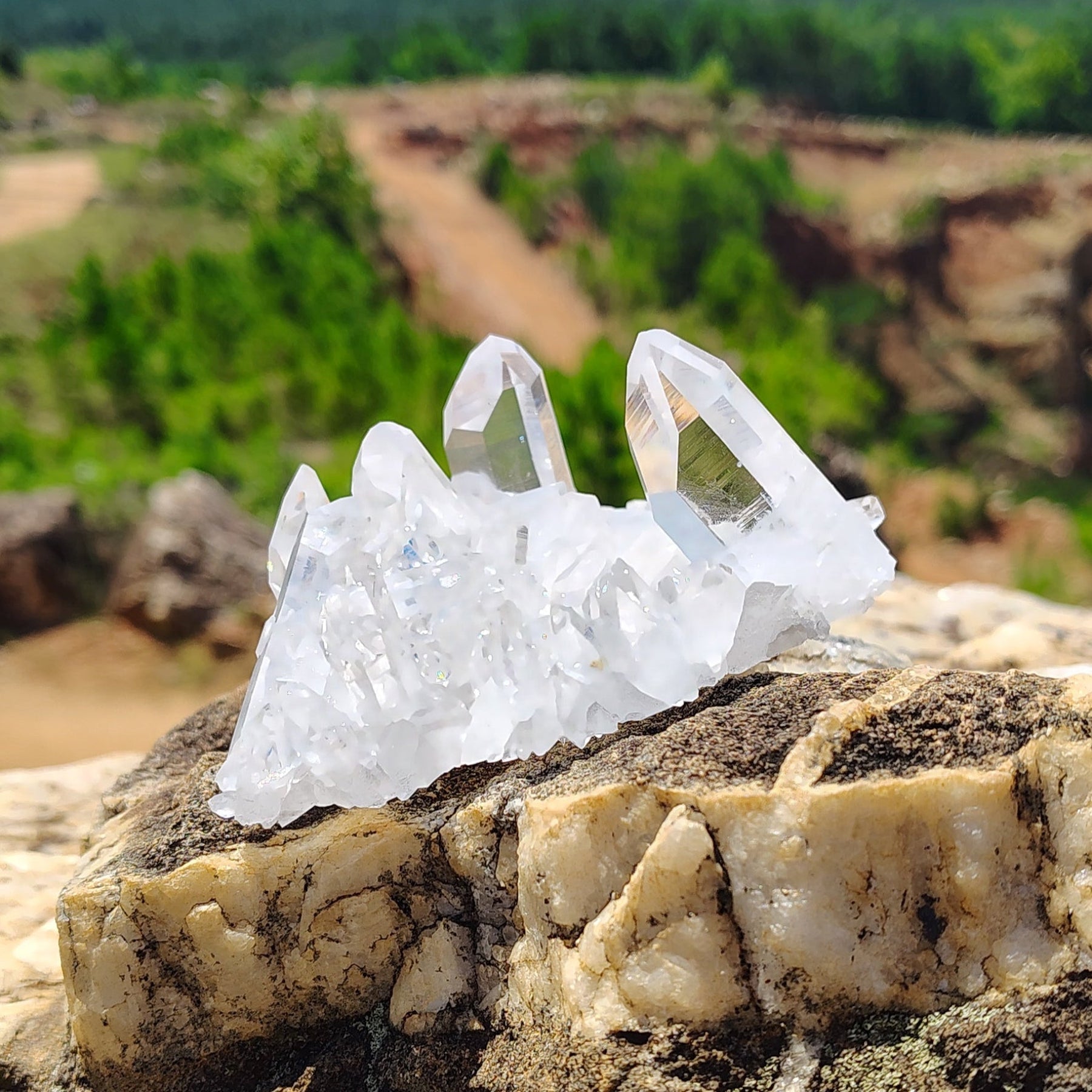 This is the left side of this water clear quartz crystal