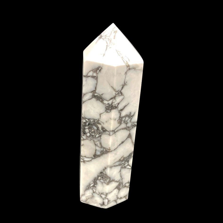 Natural White Howlite Point Tower Mineral Specimen – Ron Coleman Mining