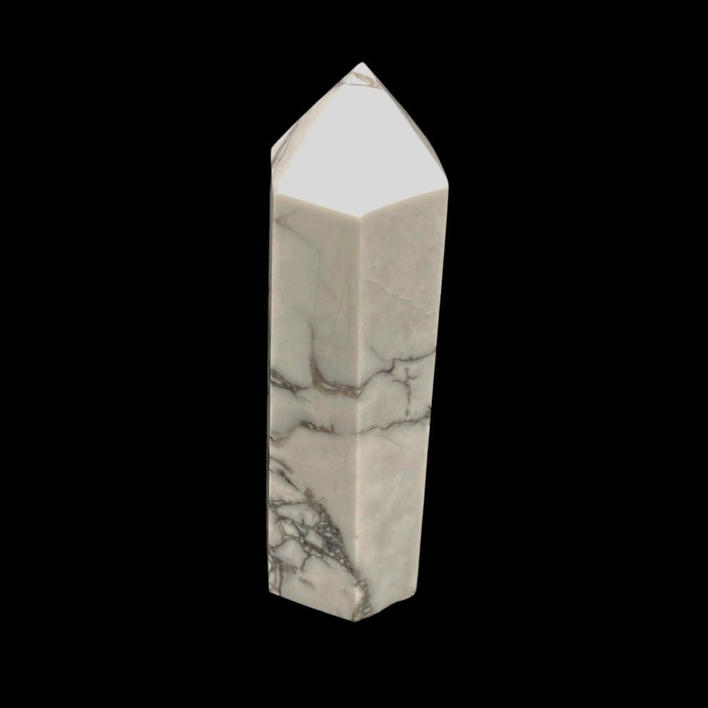 Natural White Howlite Point Tower Mineral Specimen