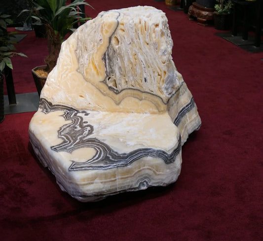 Natural Stone Furniture Carved Phantom Calcite Chair