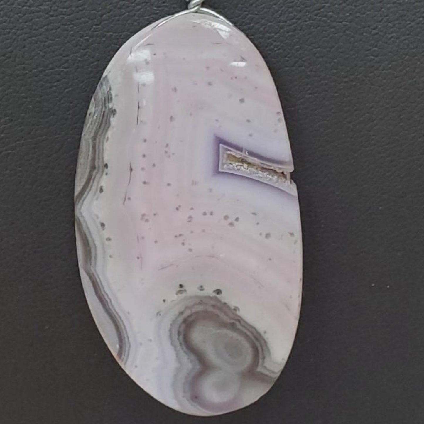 Necklace Agate Drop Pendant Jewelry Pink Purple Lavender