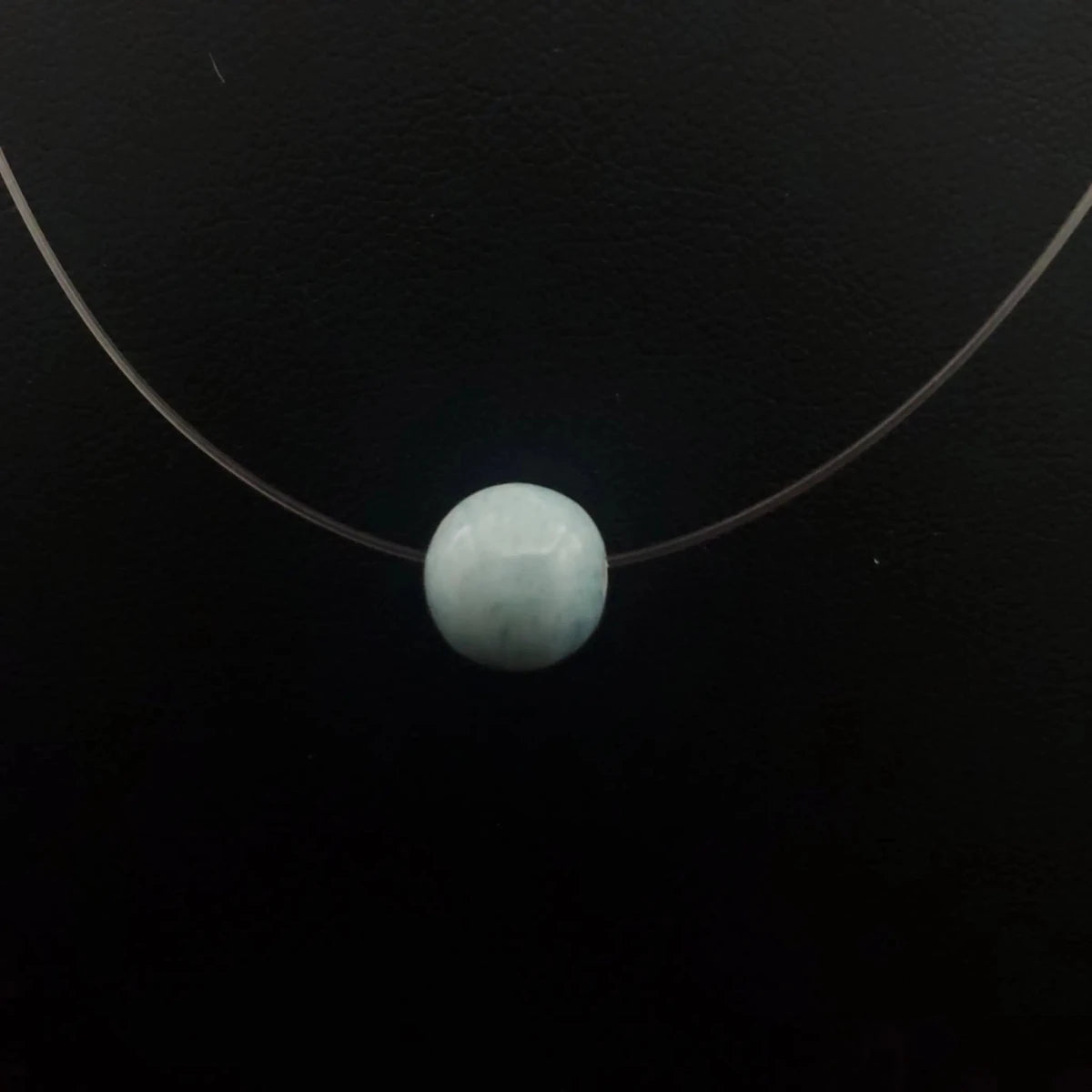 6 mm genuine Larimar bead necklace 
