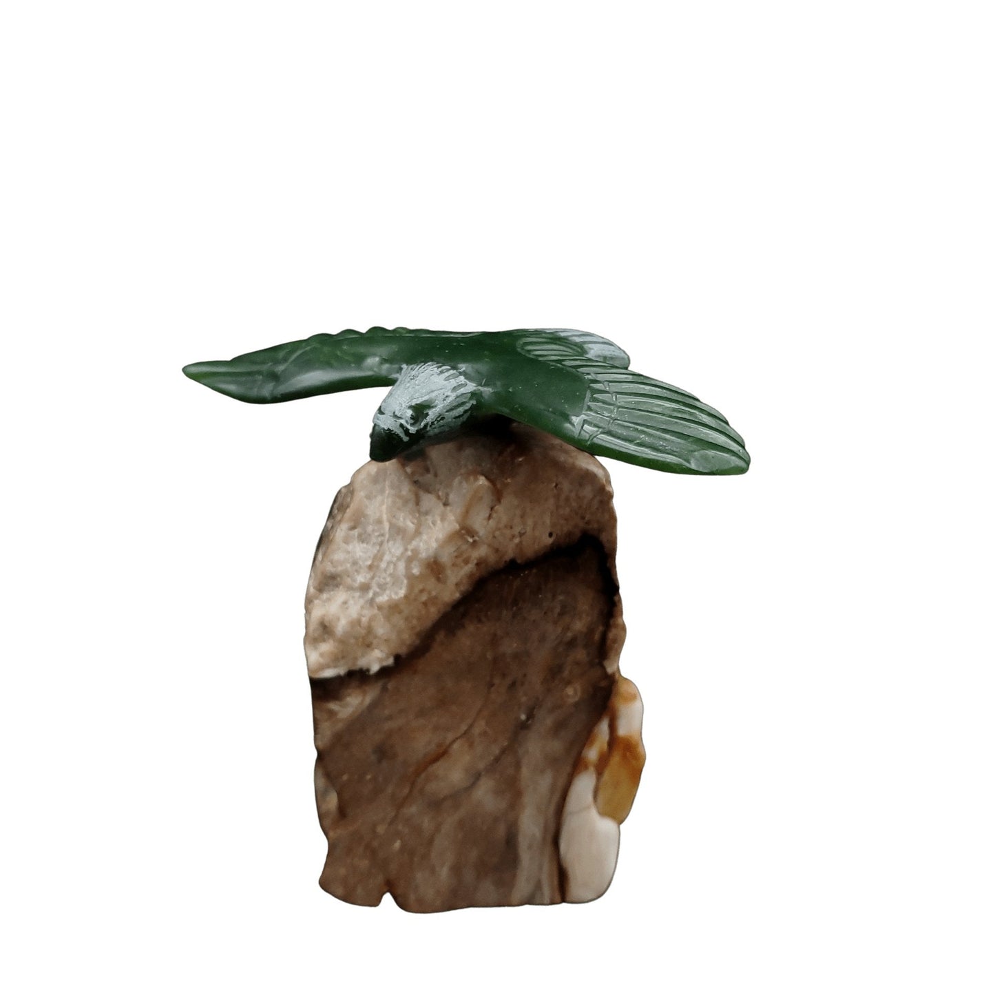 Nephrite Jade Eagle on Agate Base