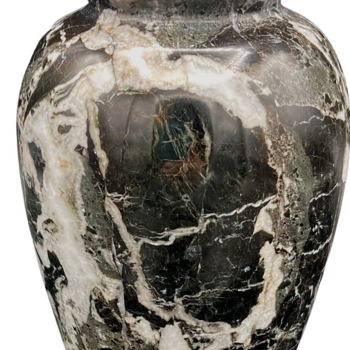 Close Up Of Black And White Onyx Pattern On Vase