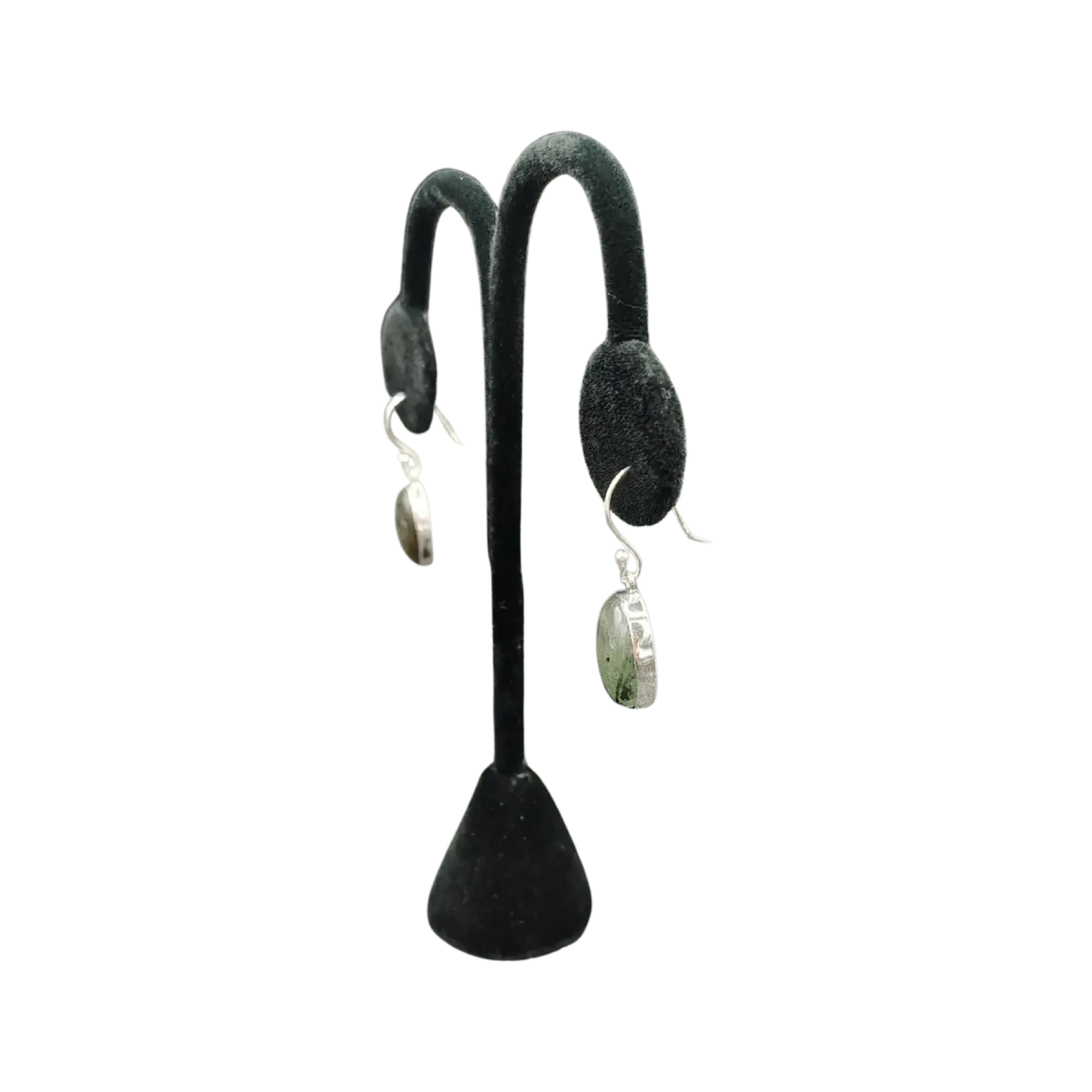 This is the side view of these Sterling Silver Labradoite earrings