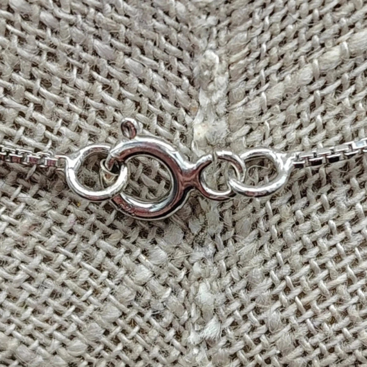 This is a close up of the Sterling Silver spring ring clasp