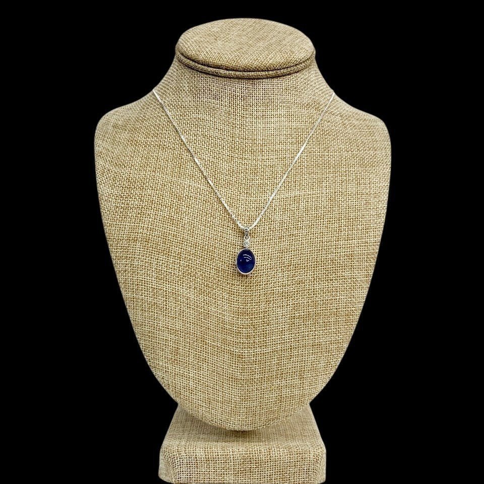 Sterling Silver And Tanzanite Gemstone Necklace