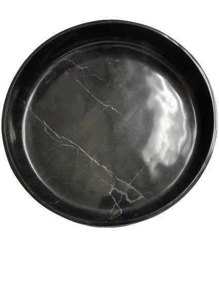 Carved Black Onyx Pedestal Bowl Inside View