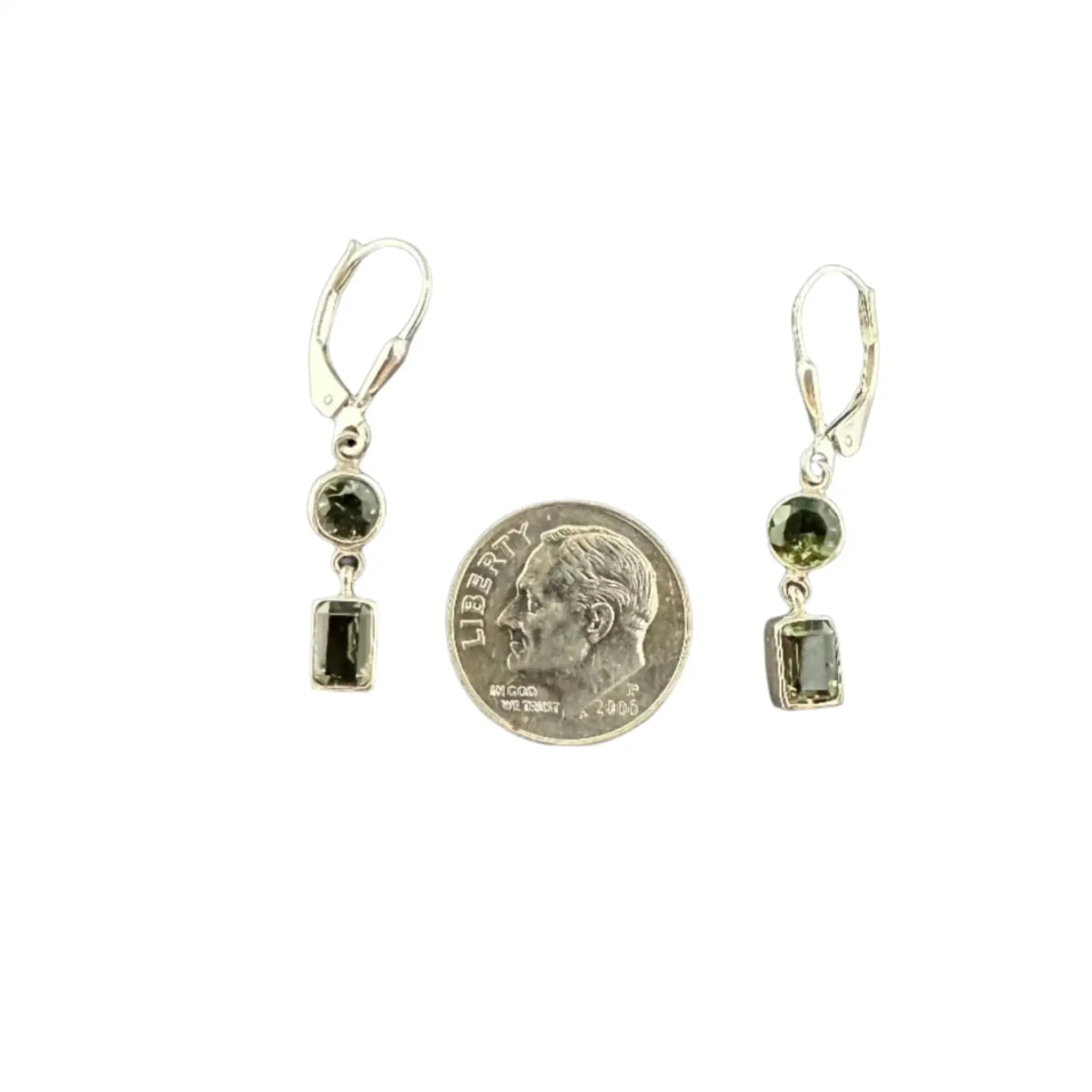 Peridot Earrings Sterling Silver Dangle