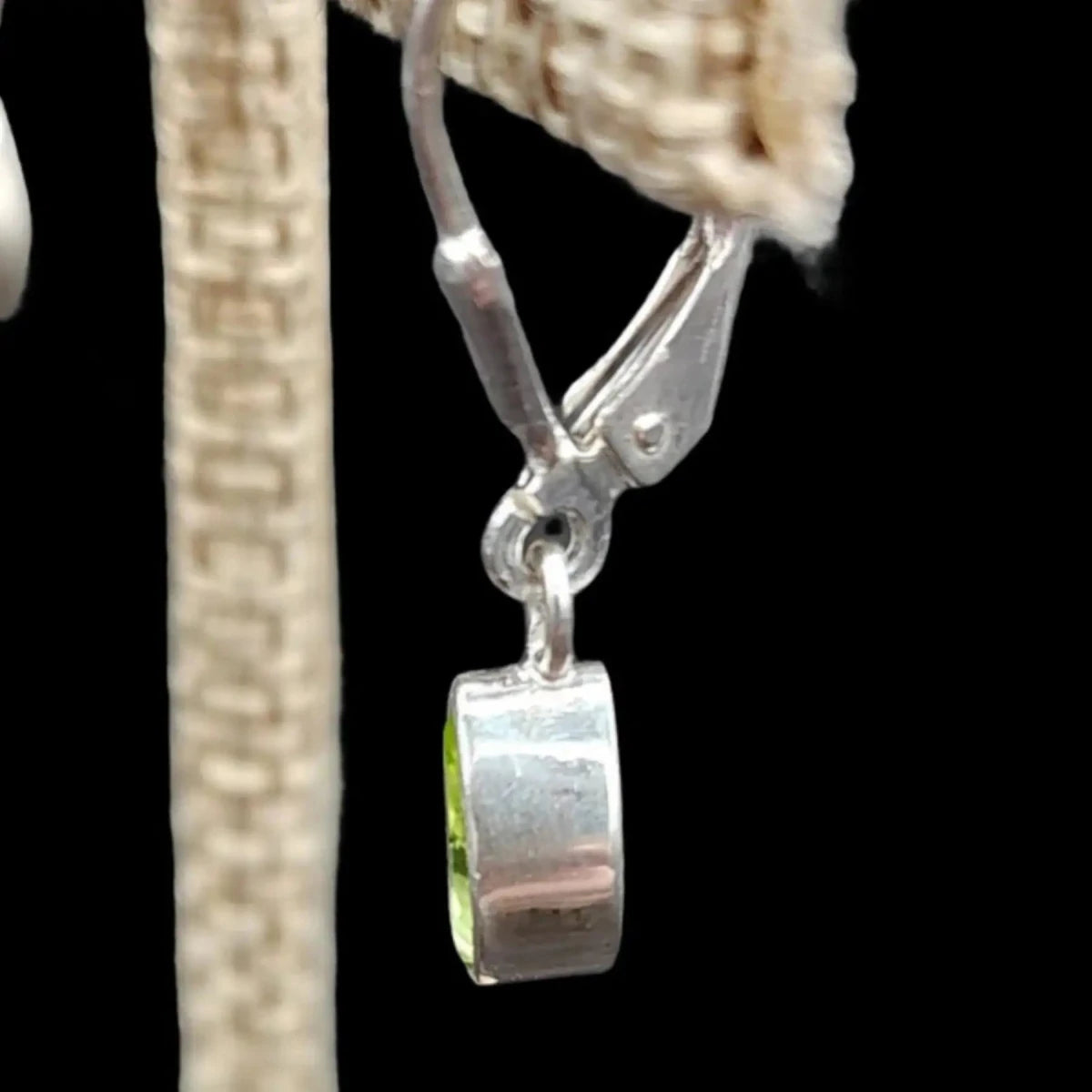 This is the side view of one of the Peridot earrings