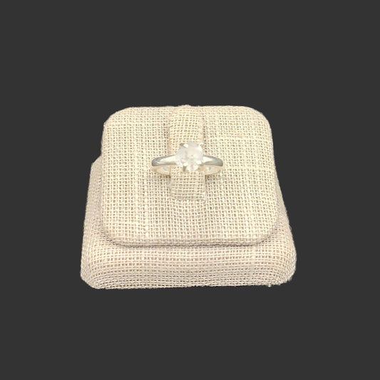 This is an authentic Herkimer diamond on a polished, Sterling Silver band.