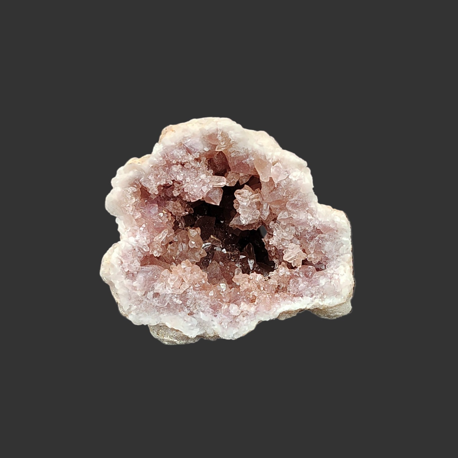 This is the front side this pink amethyst geode
