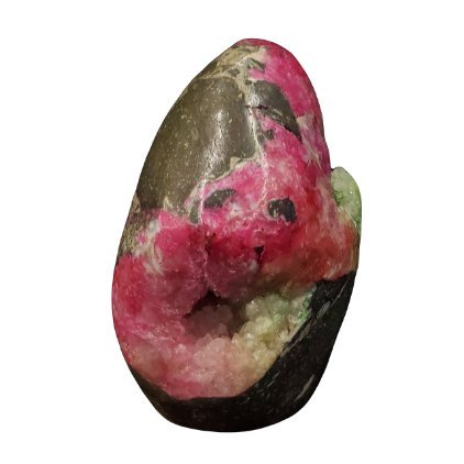 Back Side Of Pink and Green Druzy Quartz Sculpture Decor