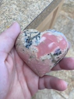 Pink Opal Carved Heart