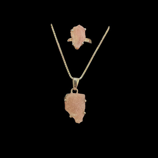 Pink Opal Jewelry Set