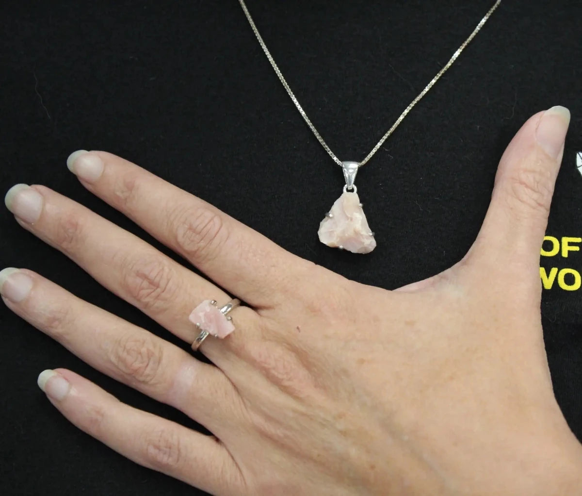 Pink Opal Pendant And Ring