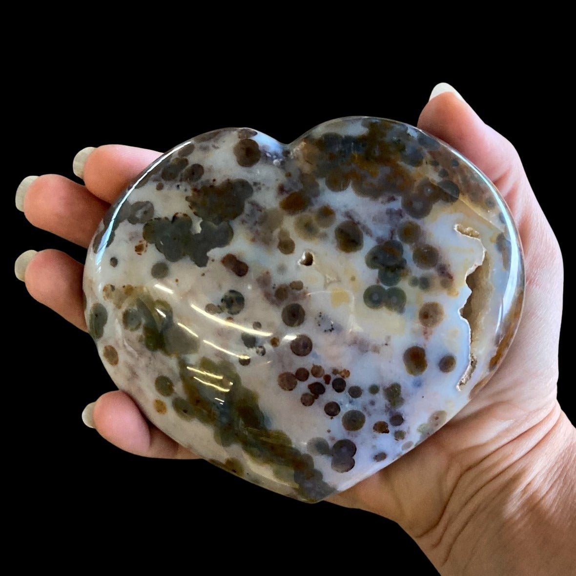 Big Ocean Jasper Heart In Natural Light