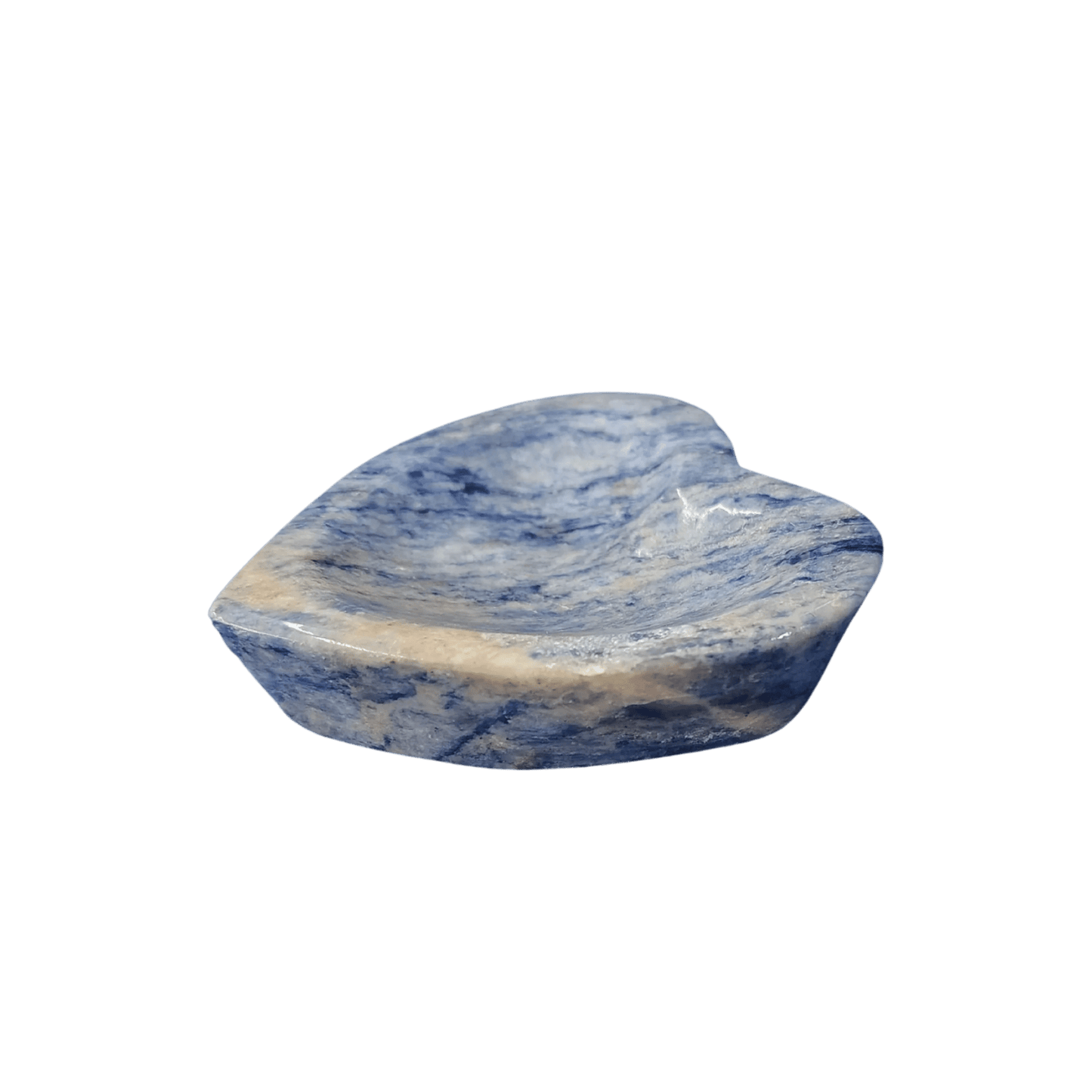 This is the side view of this Sodalite heart bowl