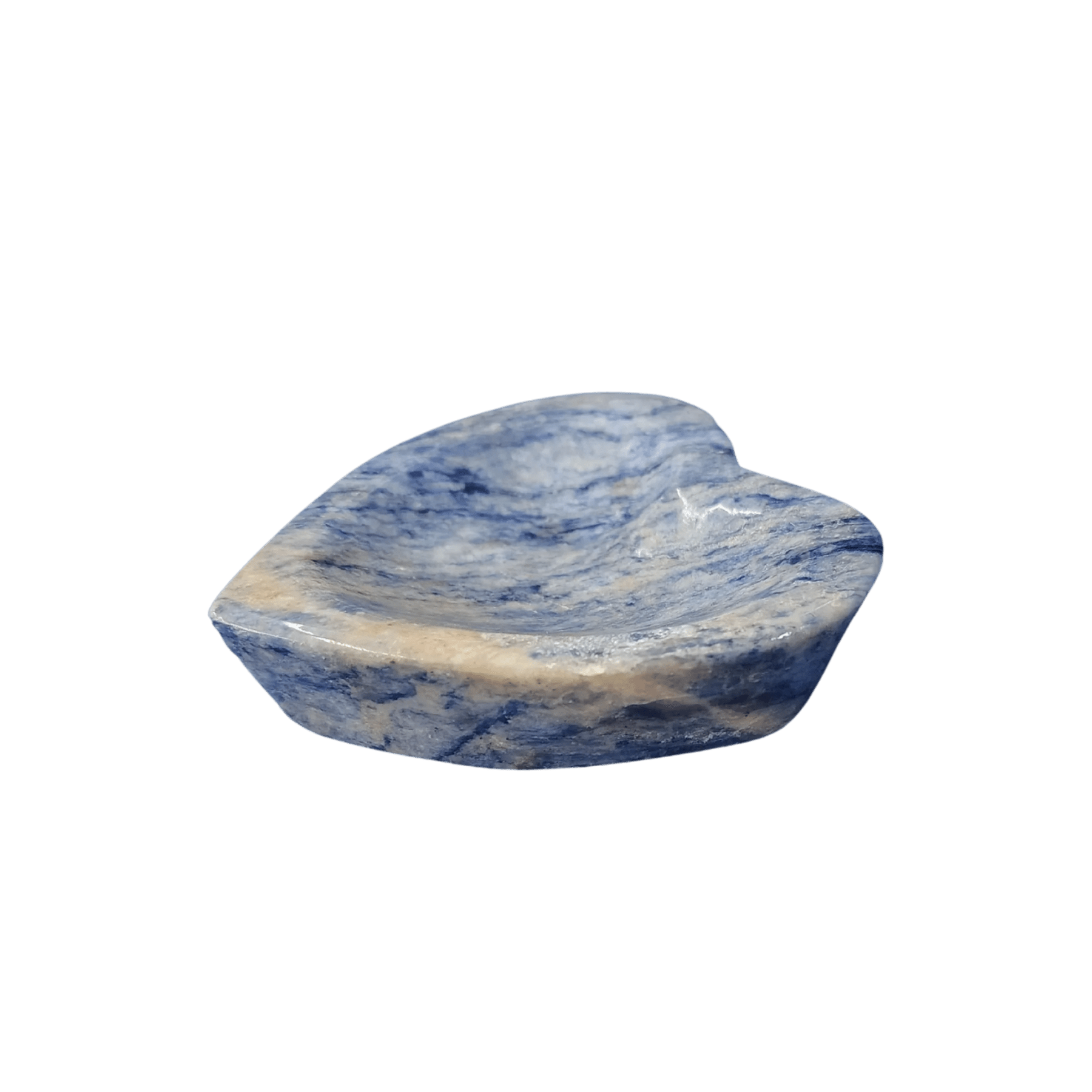This is the side view of this Sodalite heart bowl